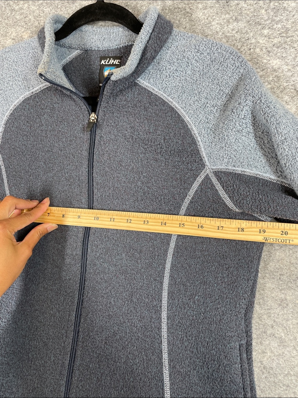 Kuhl Women's Gray Blue Full Zip Fleece Jacket Medium Outdoor Hiking Sweater - Picture 9 of 12